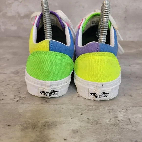Vans Old Skool Shoes Womens Size 6.5 Skate Sneakers Colorblock Neon Athletic - Picture 6 of 13